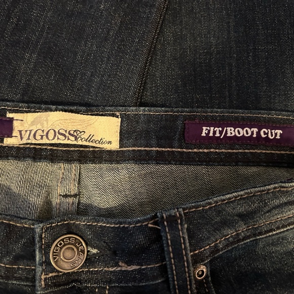 Vigoss Fit/Bootcut Embroidered Button Pockets Size 9 Long Inseam 37” - Picture 3 of 9